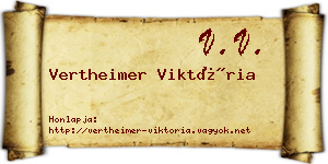 Vertheimer Viktória névjegykártya